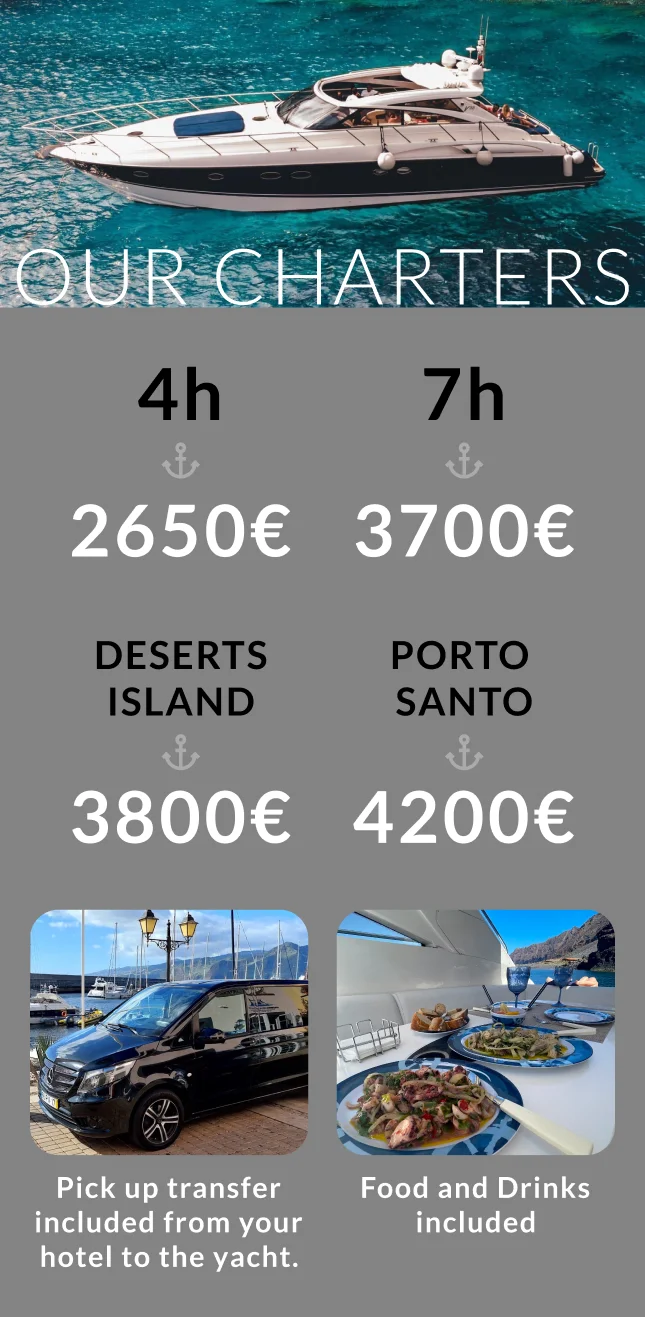 Our Charters price table